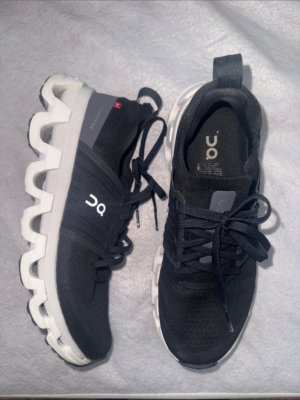 On Running Women's Black and White Cloud Running Shoes